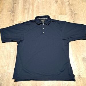 Footjoy Mens Size L Navy Blue Short Sleeve Stretch Golf Performance Polo Penelec